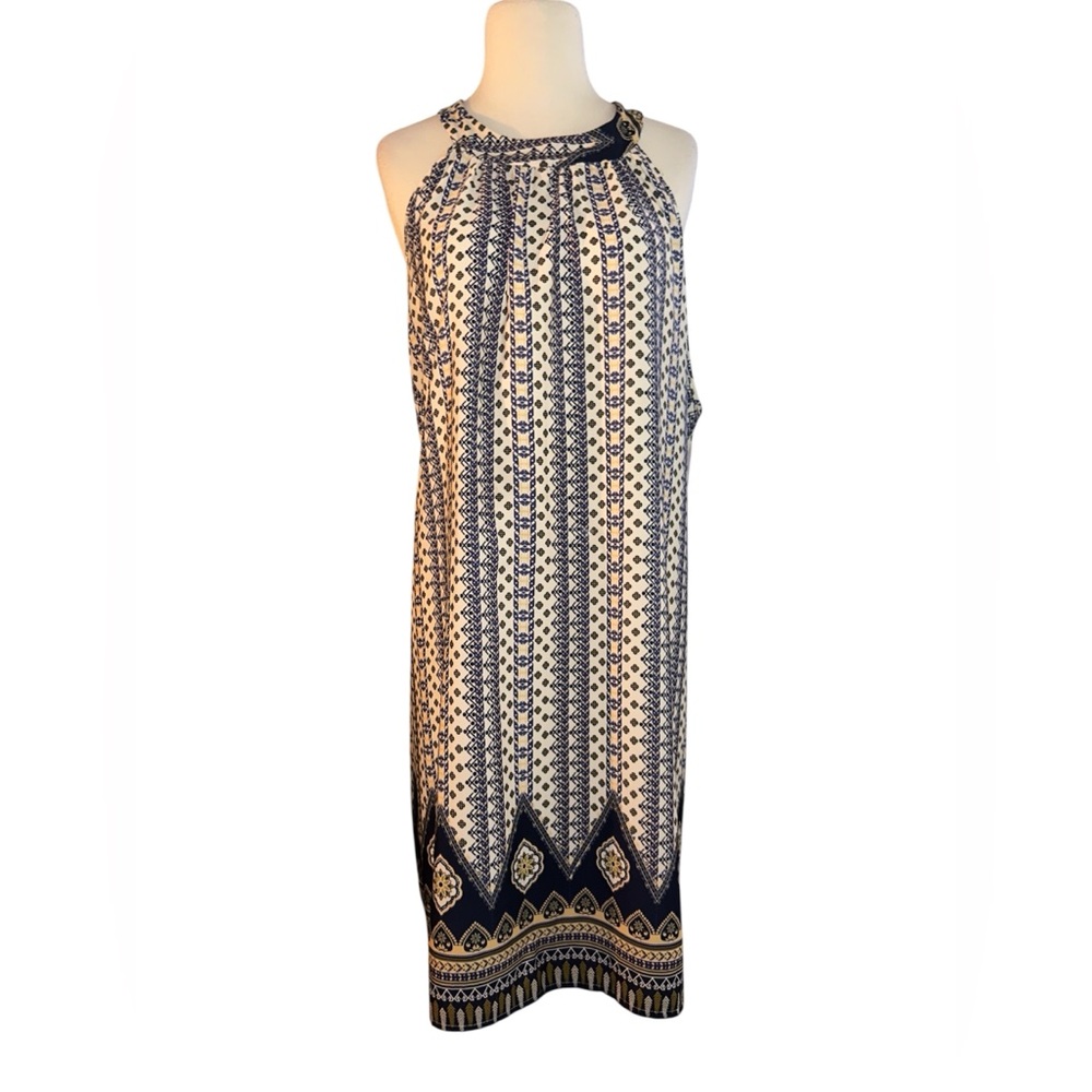 Navy and Cream Geometric Dress - NEW (no tags) - Purchased from AVON